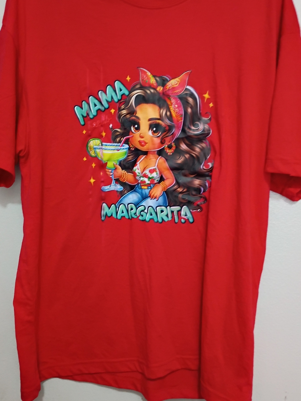 Red 'Mama Margarita' Graphic Short Sleeve Tee